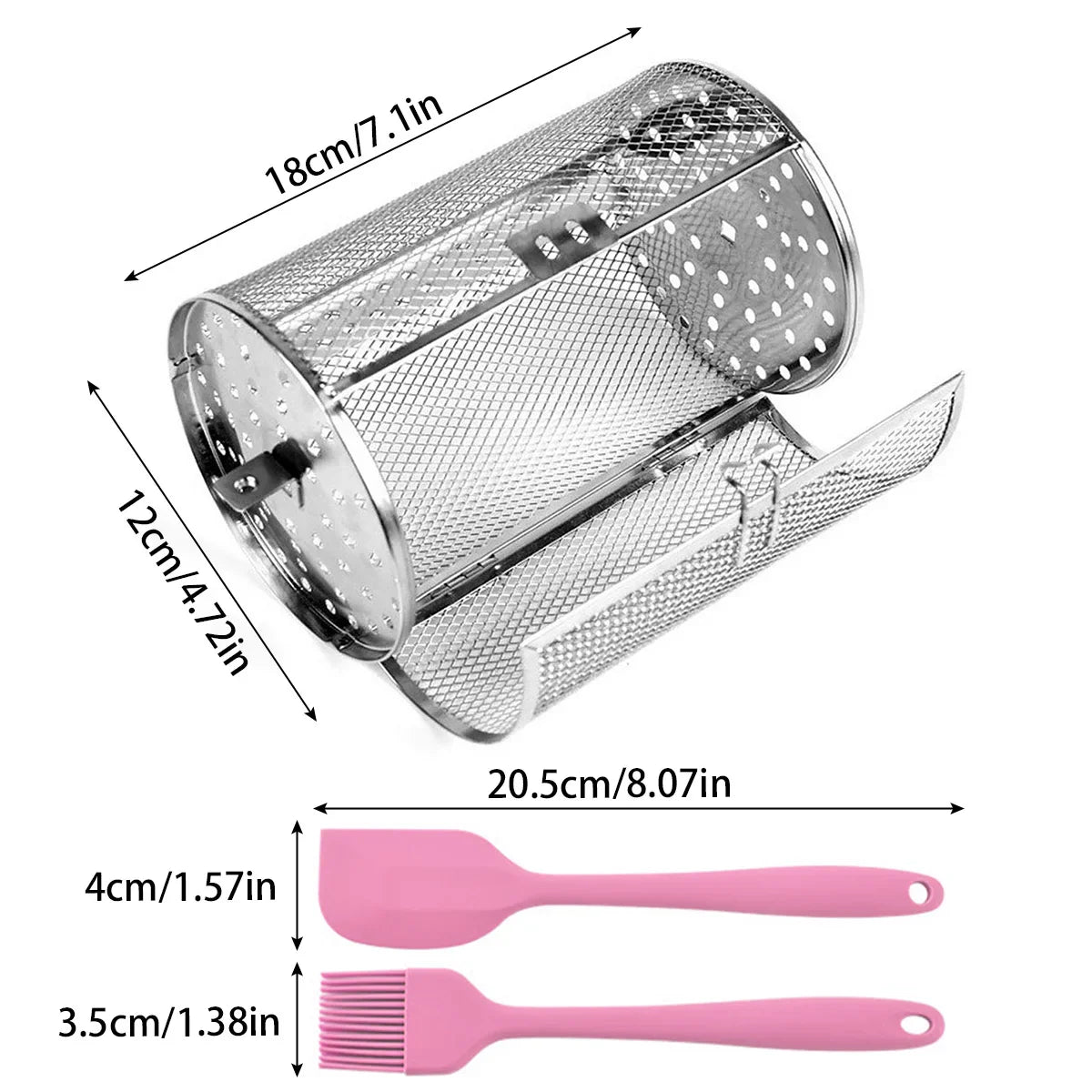 Stainless Steel Rolling Grill Basket