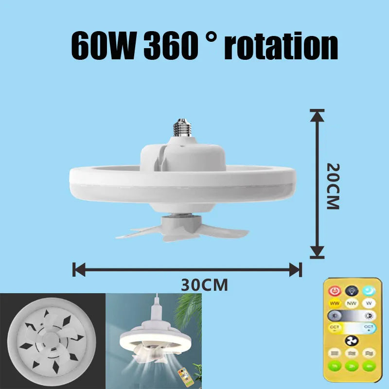 2 in 1 Swivel Fan LED Lamp