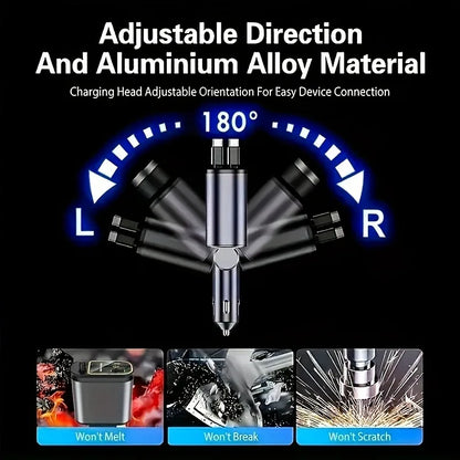 Car Retractable 4 in 1 Fast Charger With Roof Lighting - Wholesalus