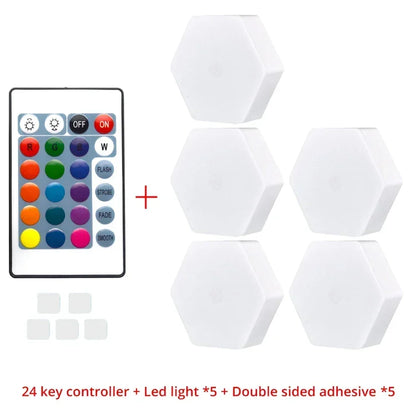 Touch Sensor RGB LED Hexagon Lamp - Wholesalus