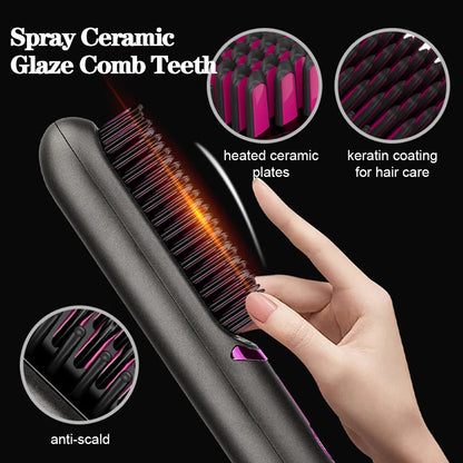 Wireless Hair Straightener Comb - Wholesalus