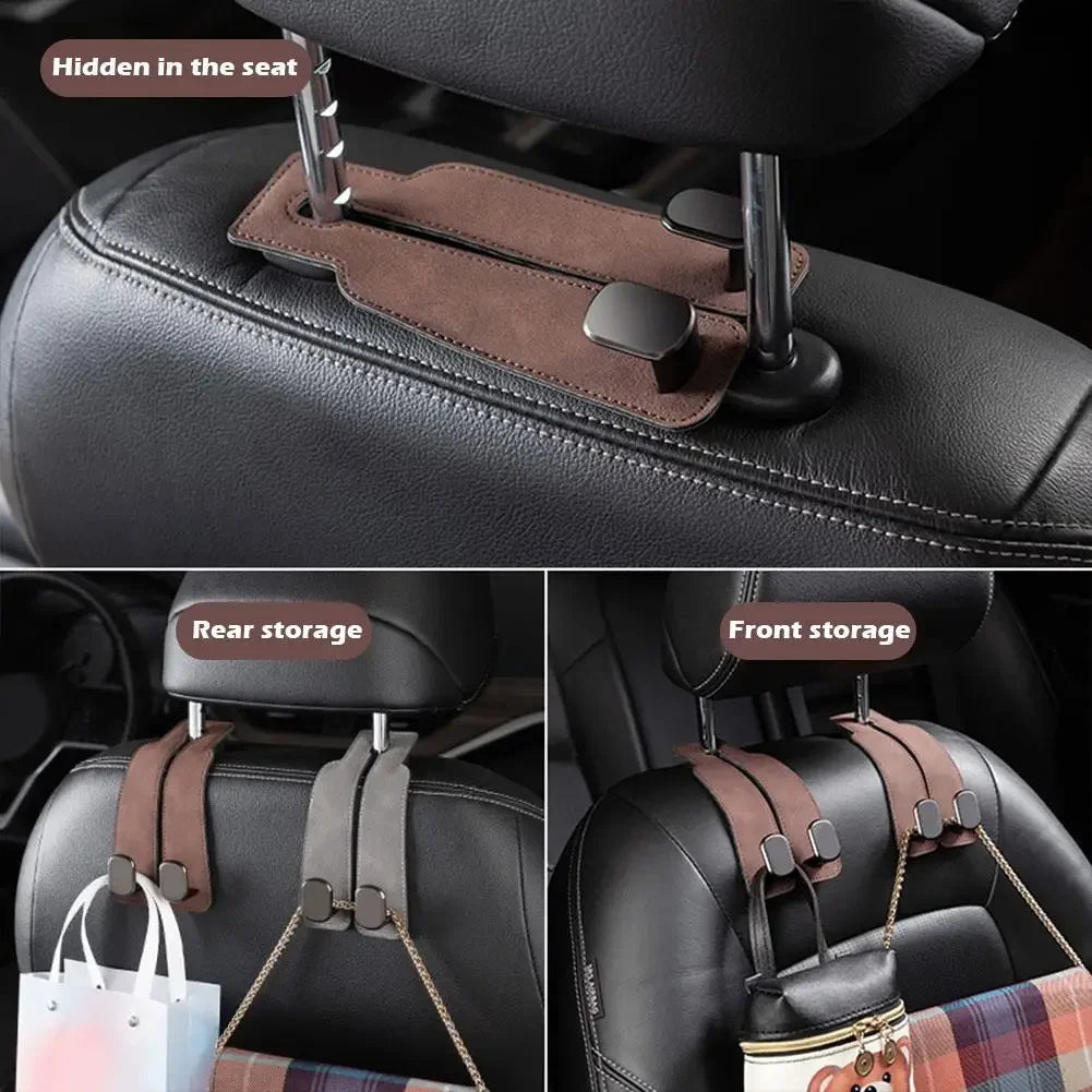 Car Headrest Organizer Leather Hook