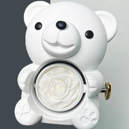Rose Hugging Bear Gift Box With Necklace - Wholesalus