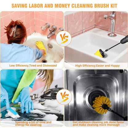 Drill Attachment Scrub Brush Kit - Wholesalus