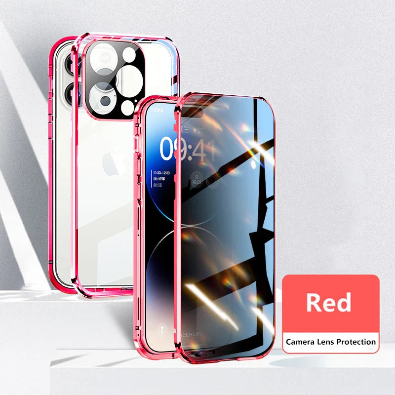 Double Sided Magnetic Glass Anti-Peep Mobile Case - Wholesalus