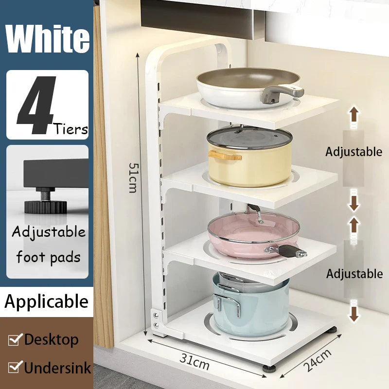 Adjustable Kitchen Pot Storage Rack