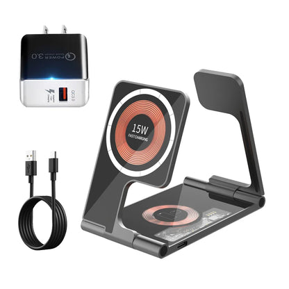 3 in 1 Foldable Magsafe Wireless Charger - Wholesalus