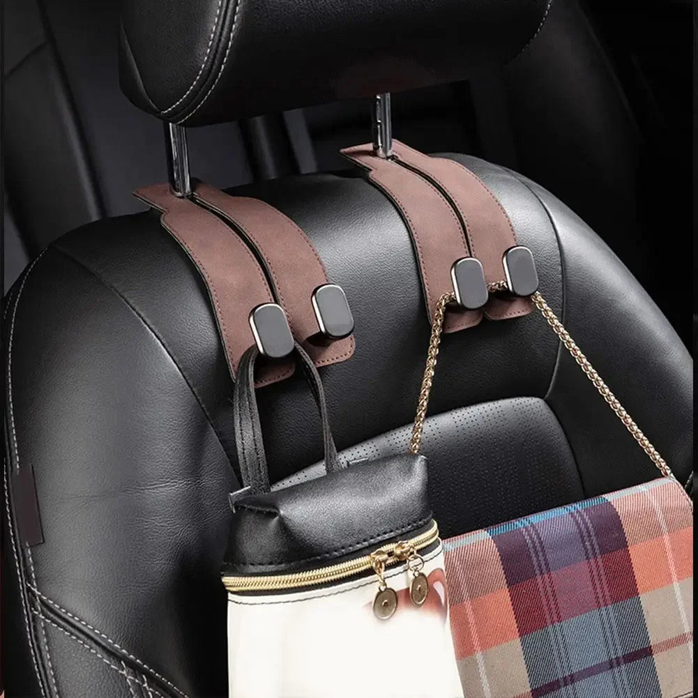 Car Headrest Organizer Leather Hook