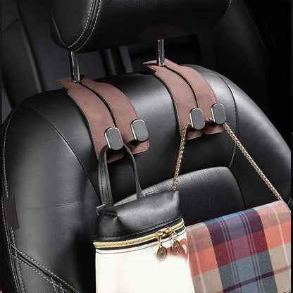 Car Headrest Organizer Leather Hook - Wholesalus