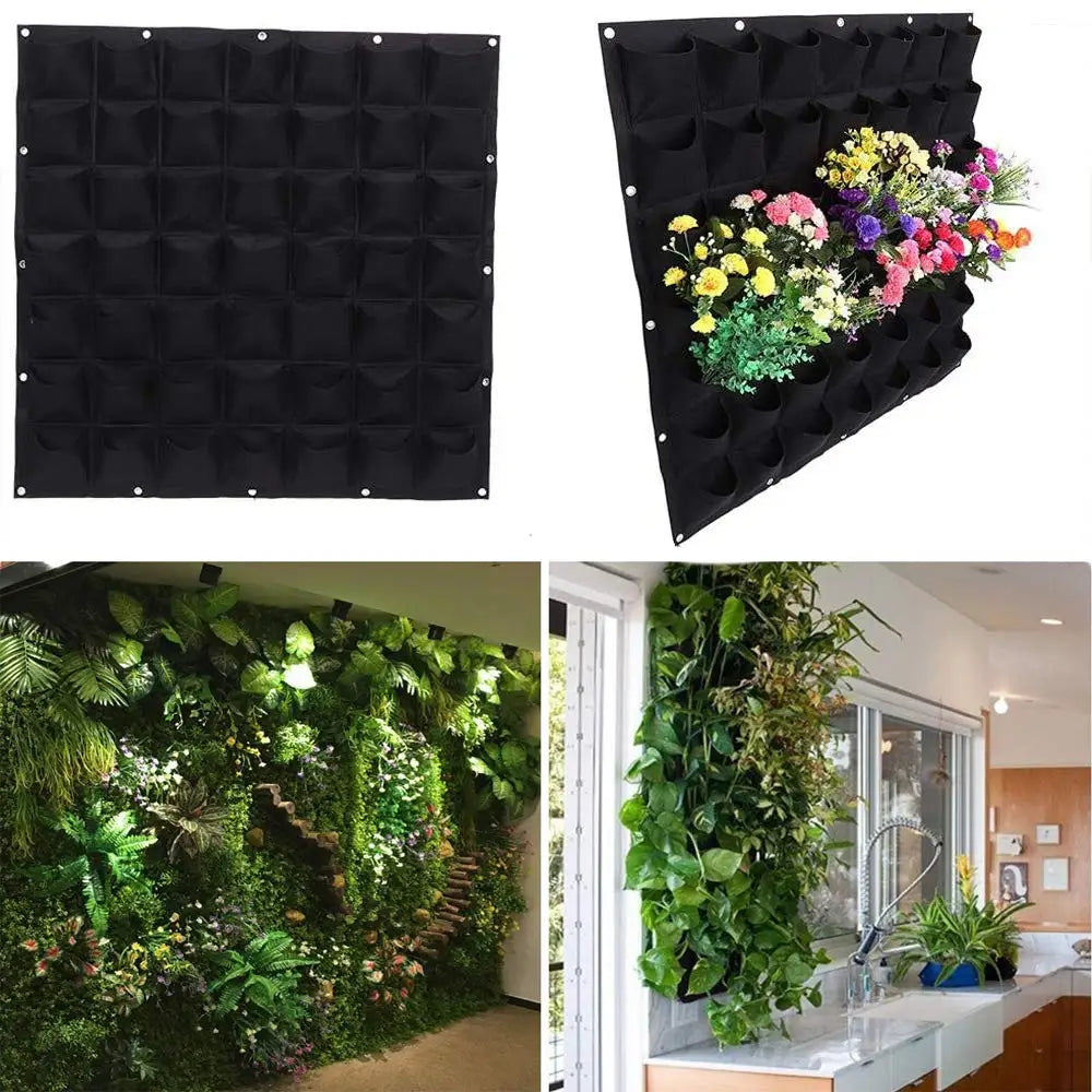 Wall Mounted Planting Grow Bags- 49 Pockets