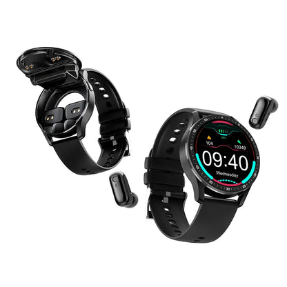Two In One  Smart Watch With Bluetooth Earbuds - Wholesalus
