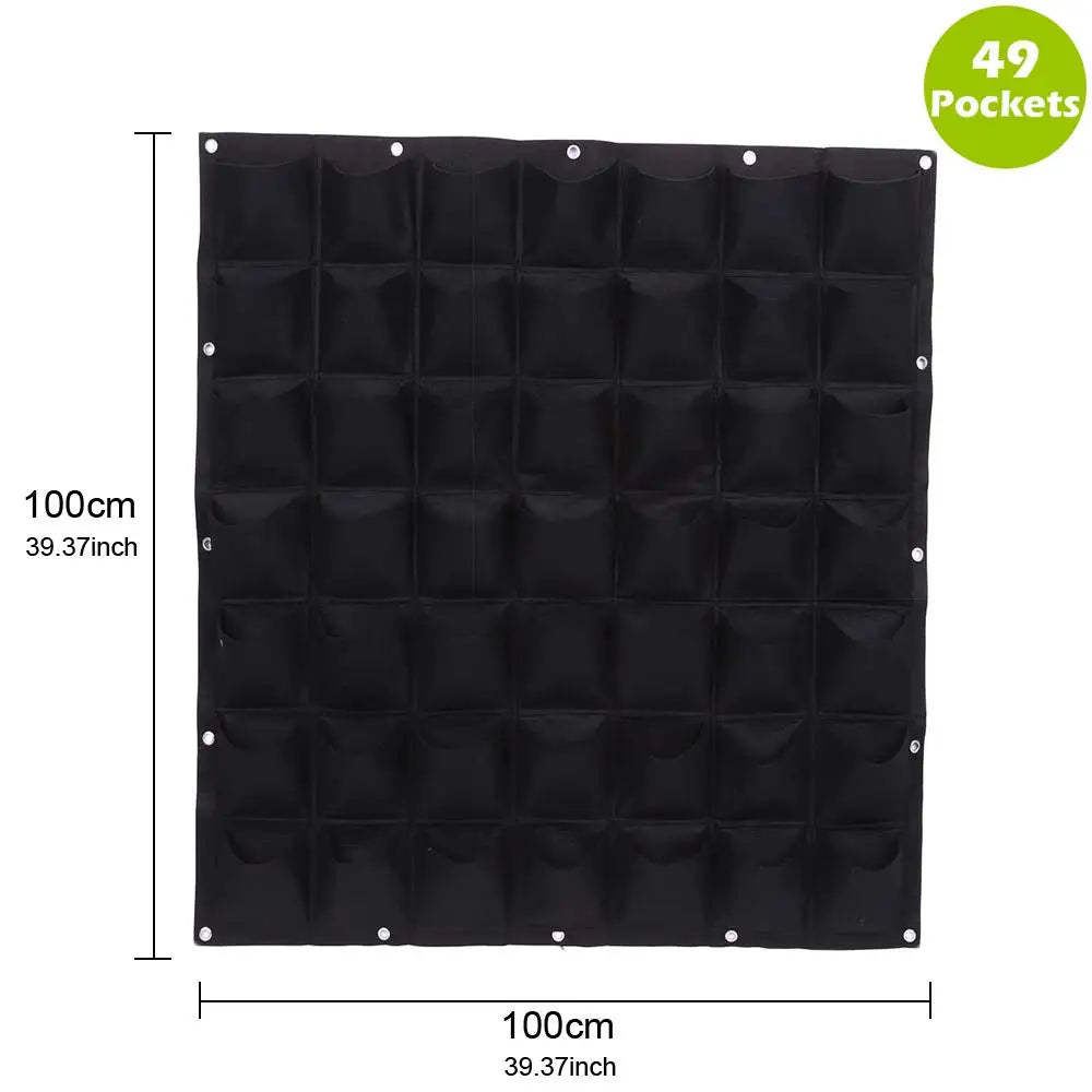 Wall Mounted Planting Grow Bags- 49 Pockets