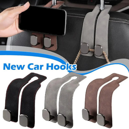 Car Headrest Organizer Leather Hook - Wholesalus