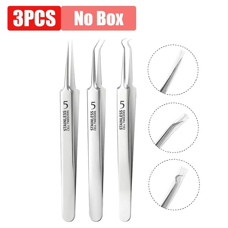 Stainless Steel Blackhead Remover Tool - 3Pcs Set