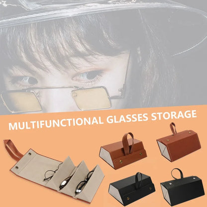 Foldable Leather Sunglasses Case - Wholesalus