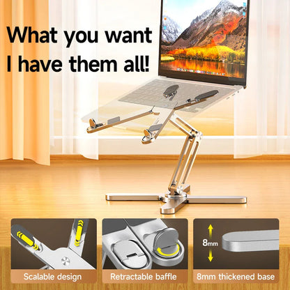 Aluminum Heat Dissipation Rotatable Laptop Stand - Wholesalus