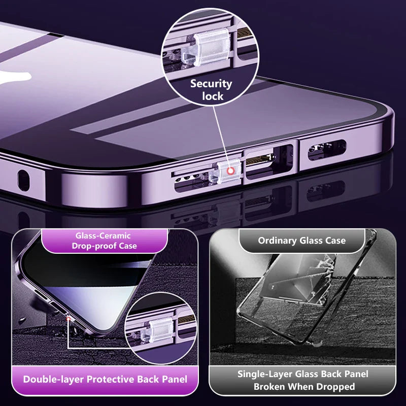 Double Sided Magnetic Glass Anti-Peep Mobile Case - Wholesalus