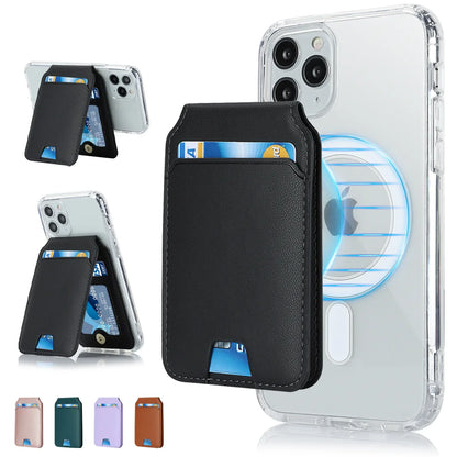 Foldable Magnetic Leather Kickstand Wallet - Wholesalus