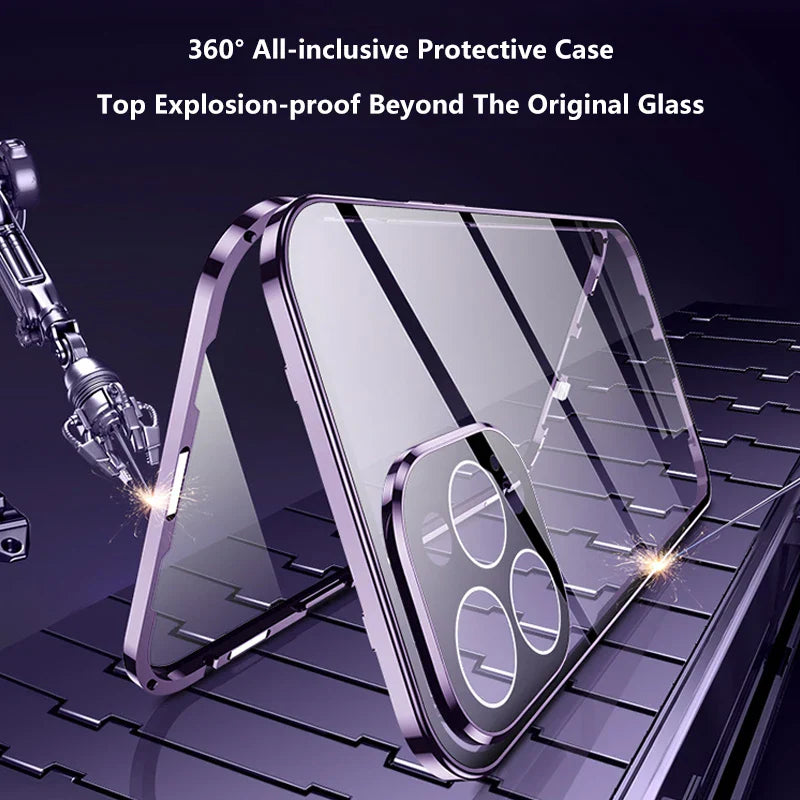 Double Sided Magnetic Glass Anti-Peep Mobile Case - Wholesalus