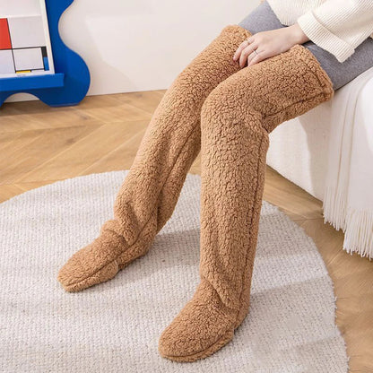 Over Knee High Fuzzy Socks - Wholesalus