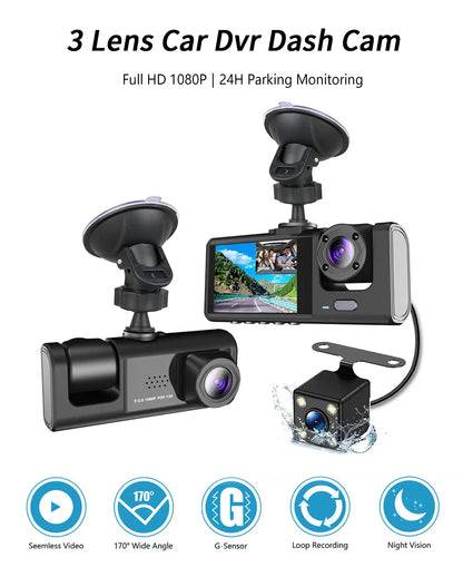 Three Channel Car HD DashCam - Wholesalus