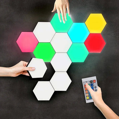 Touch Sensor RGB LED Hexagon Lamp - Wholesalus