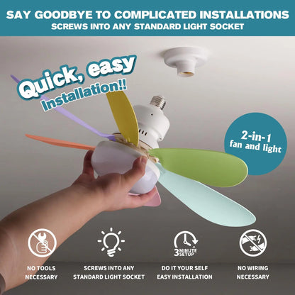 Socket Ceiling Fan with Light - Wholesalus