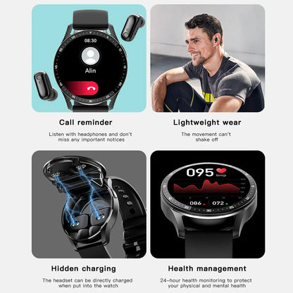 Two In One  Smart Watch With Bluetooth Earbuds - Wholesalus
