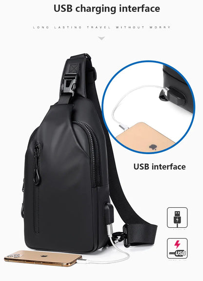 Waterproof Chest Bag with USB Charging Interface - Wholesalus