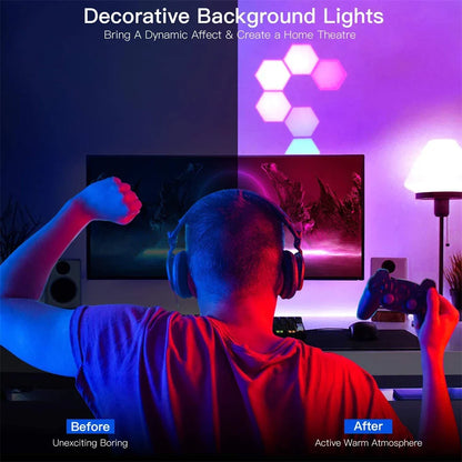 Touch Sensor RGB LED Hexagon Lamp - Wholesalus