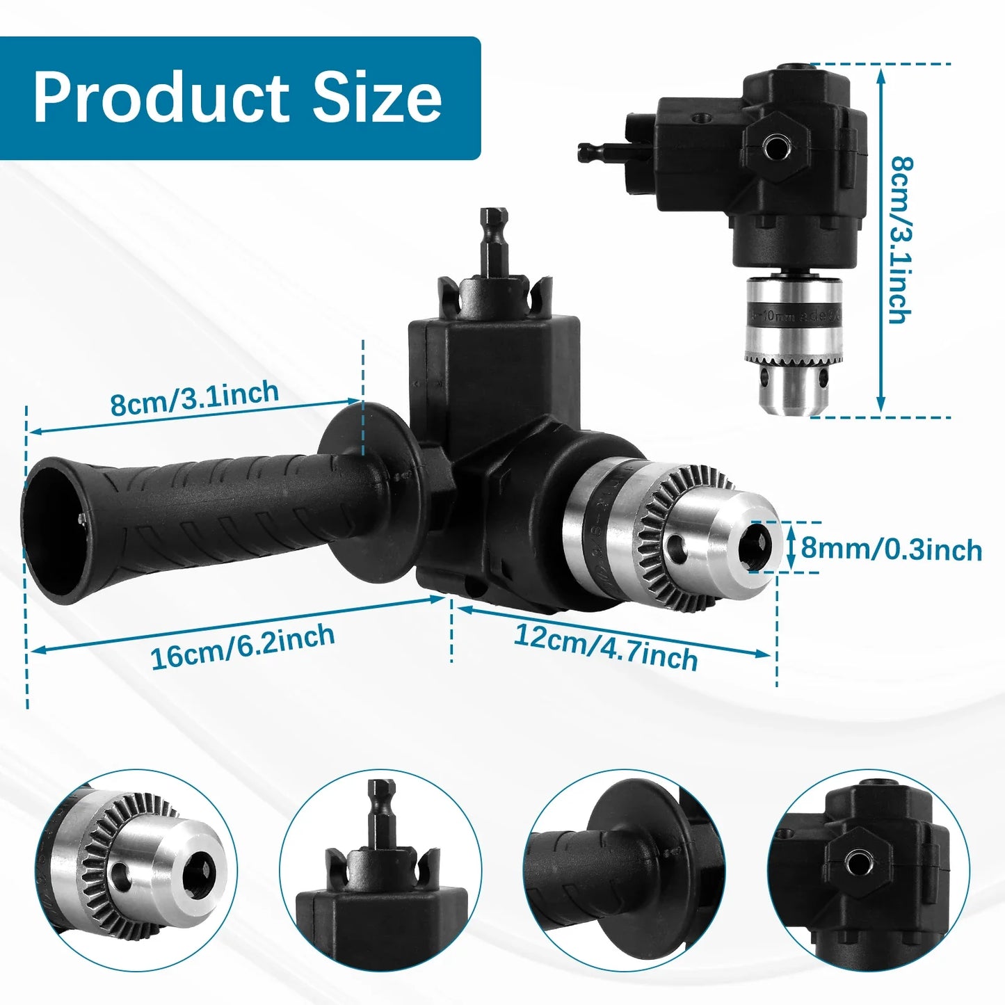 90 Degree Right Angle Drill Bit Adapter