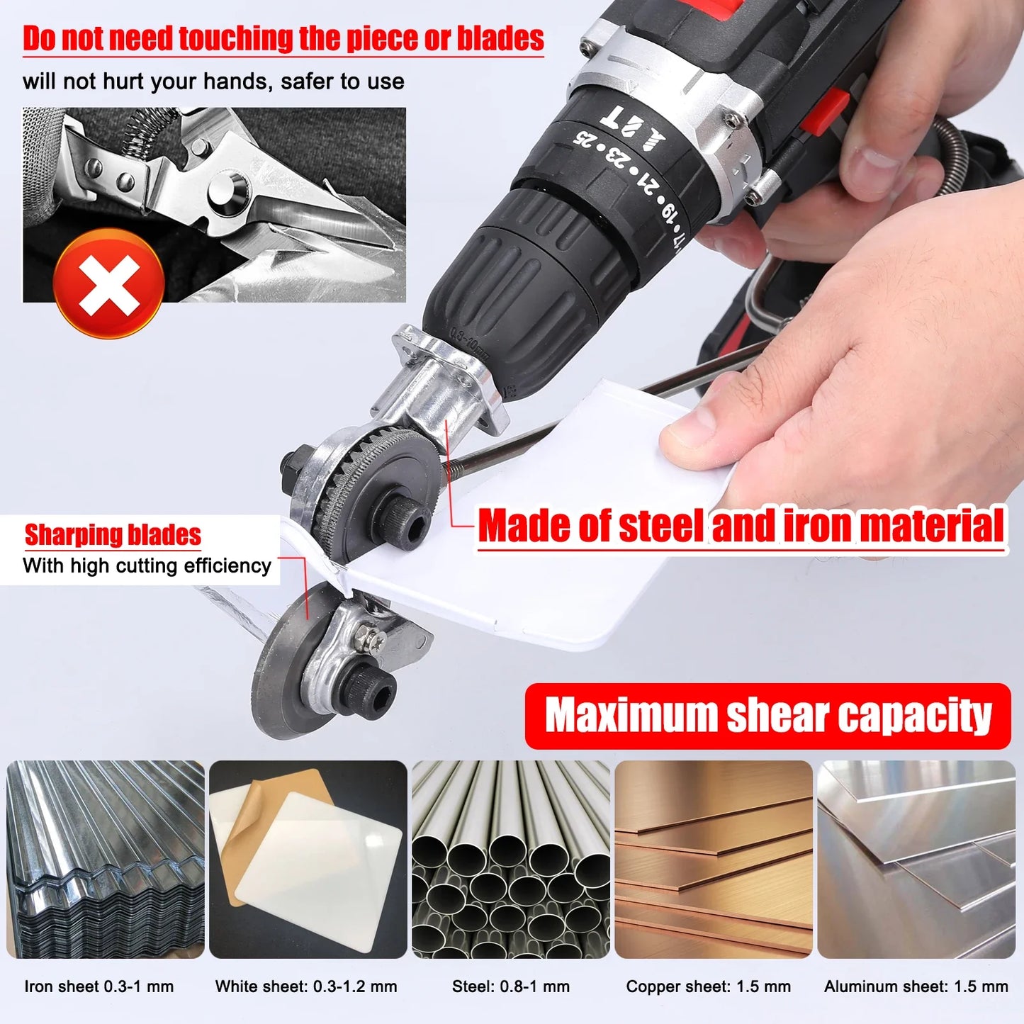 Double Headed Electric Drill Plate Cutter