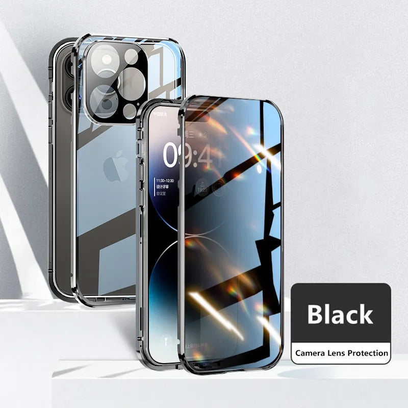 Double Sided Magnetic Glass Anti-Peep Mobile Case - Wholesalus
