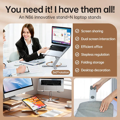 Aluminum Heat Dissipation Rotatable Laptop Stand - Wholesalus