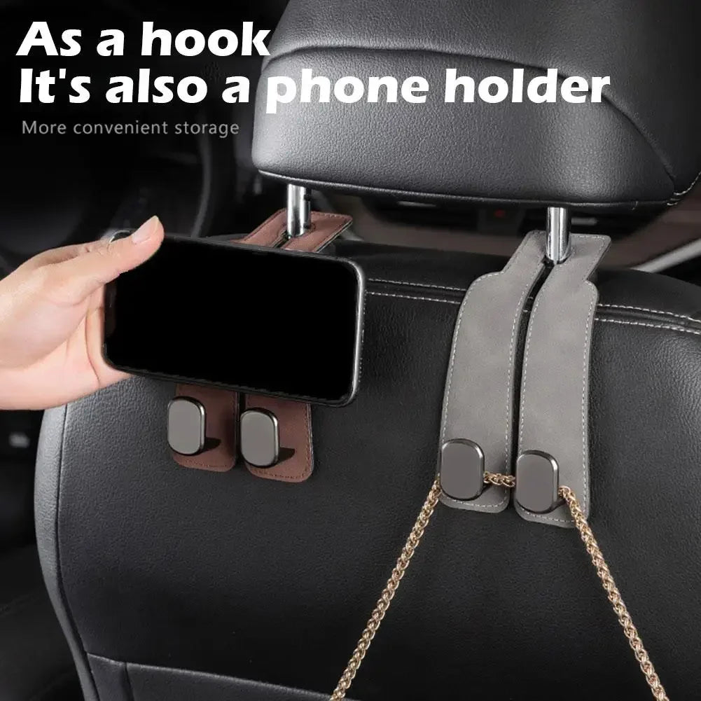 Car Headrest Organizer Leather Hook