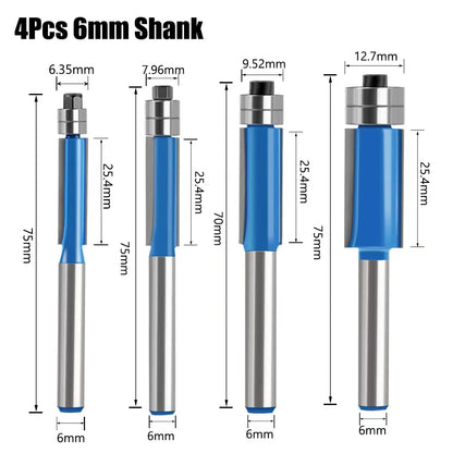 Shank Flush Trim Bit Set - Wholesalus