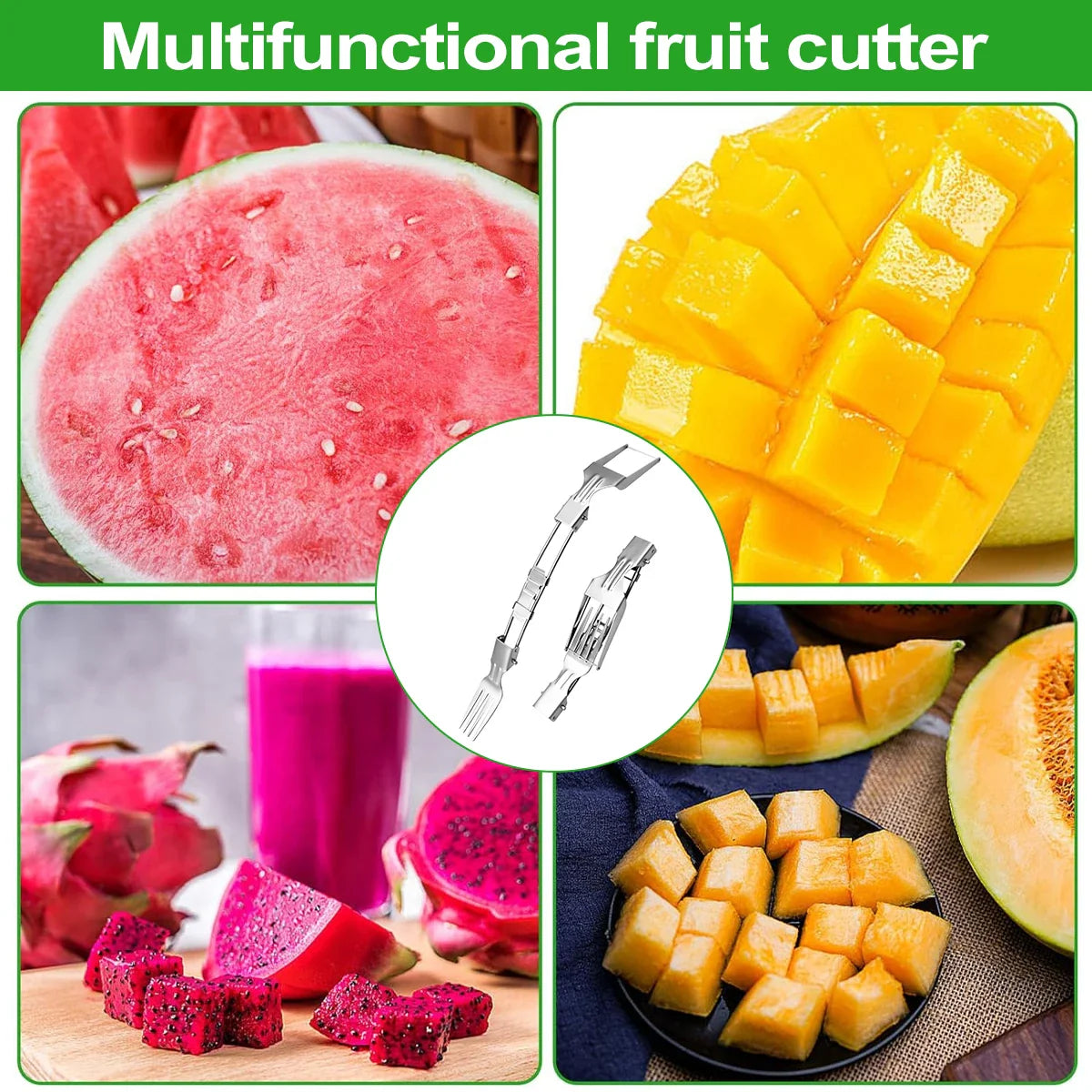 Foldable 2 In 1 Stainless Steel Fruit Slicer