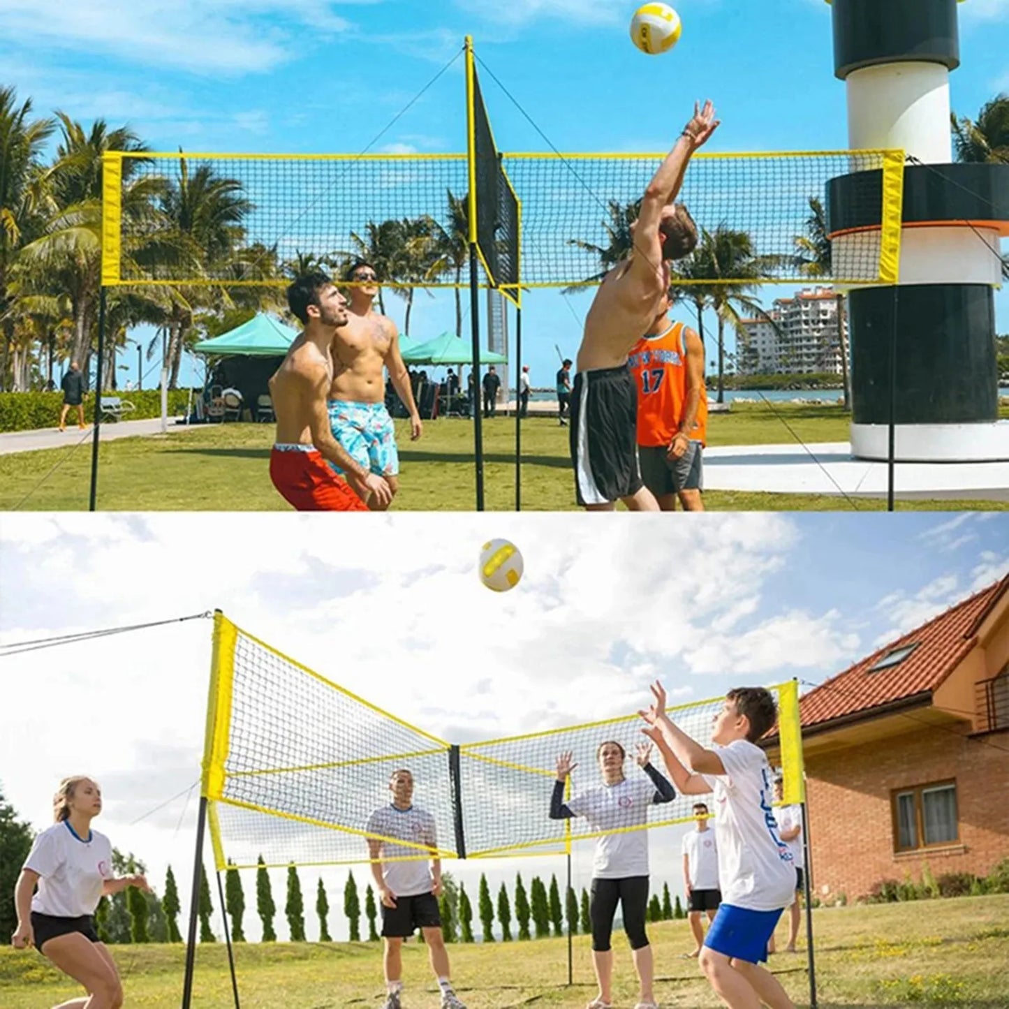 4-Way Square Volleyball Net Set