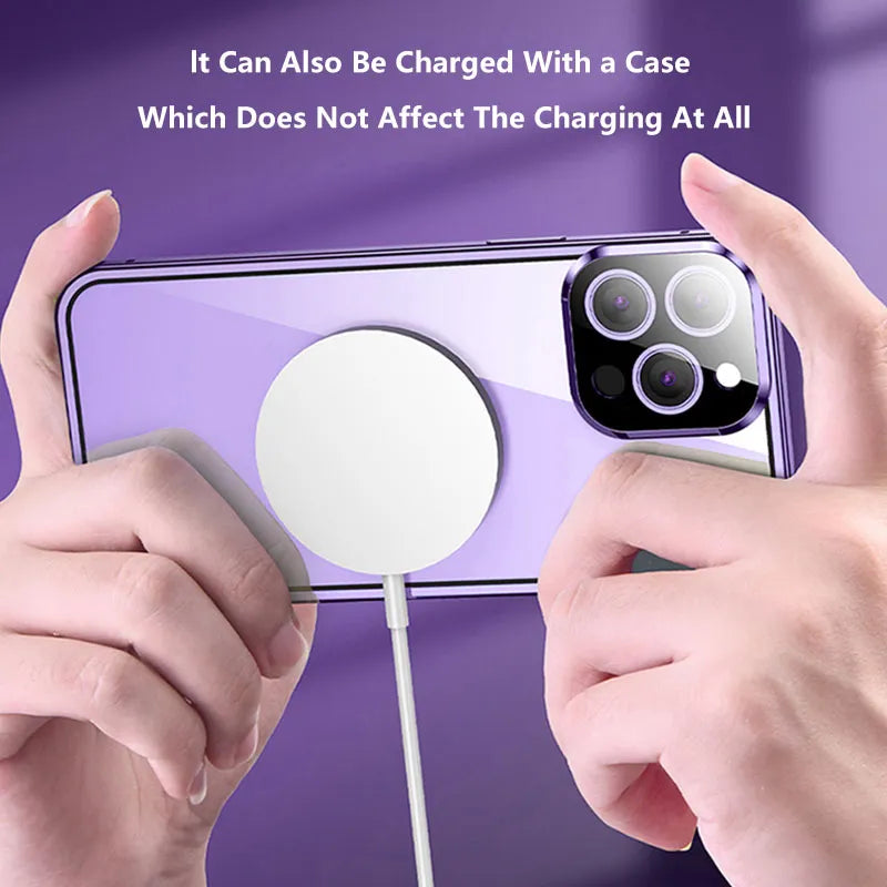 Double Sided Magnetic Glass Anti-Peep Mobile Case - Wholesalus