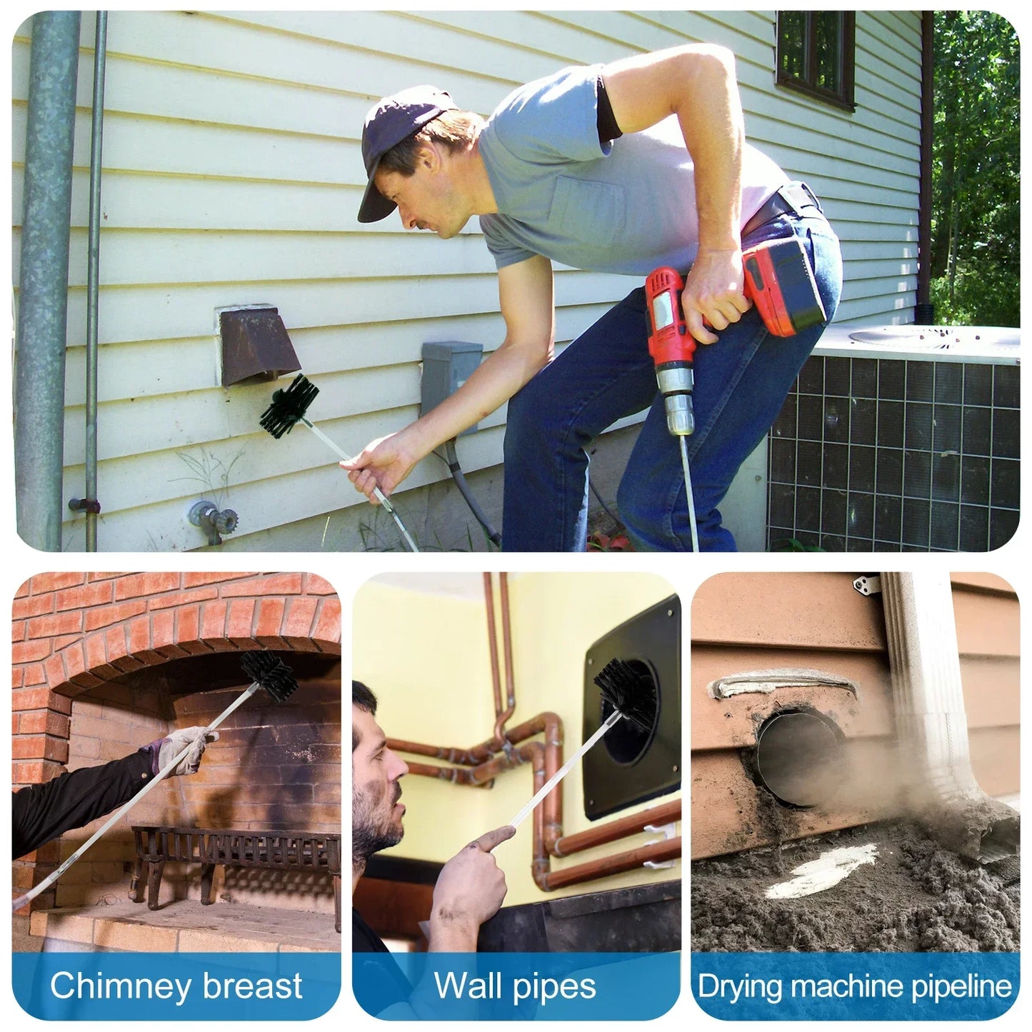 Chimney Cleaning Brush Kit