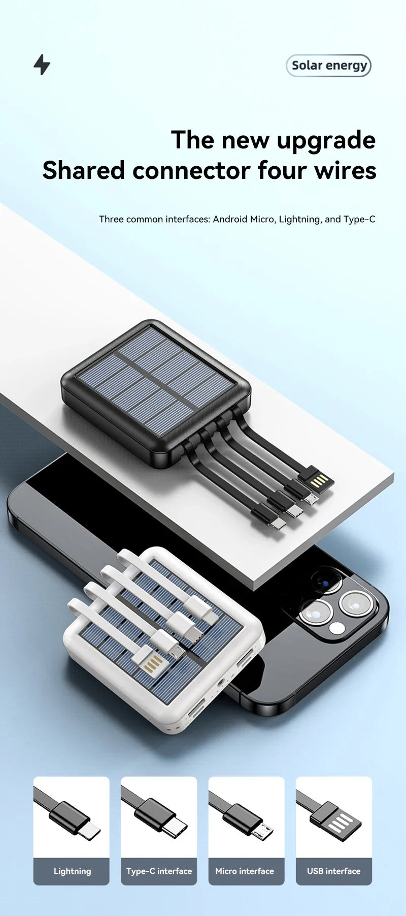 4 in 1 Solar Charging Power Bank