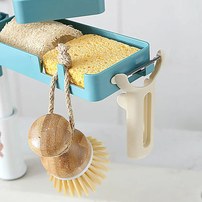 Double Floor Faucet Swivel Sponge Drain Rack - Wholesalus