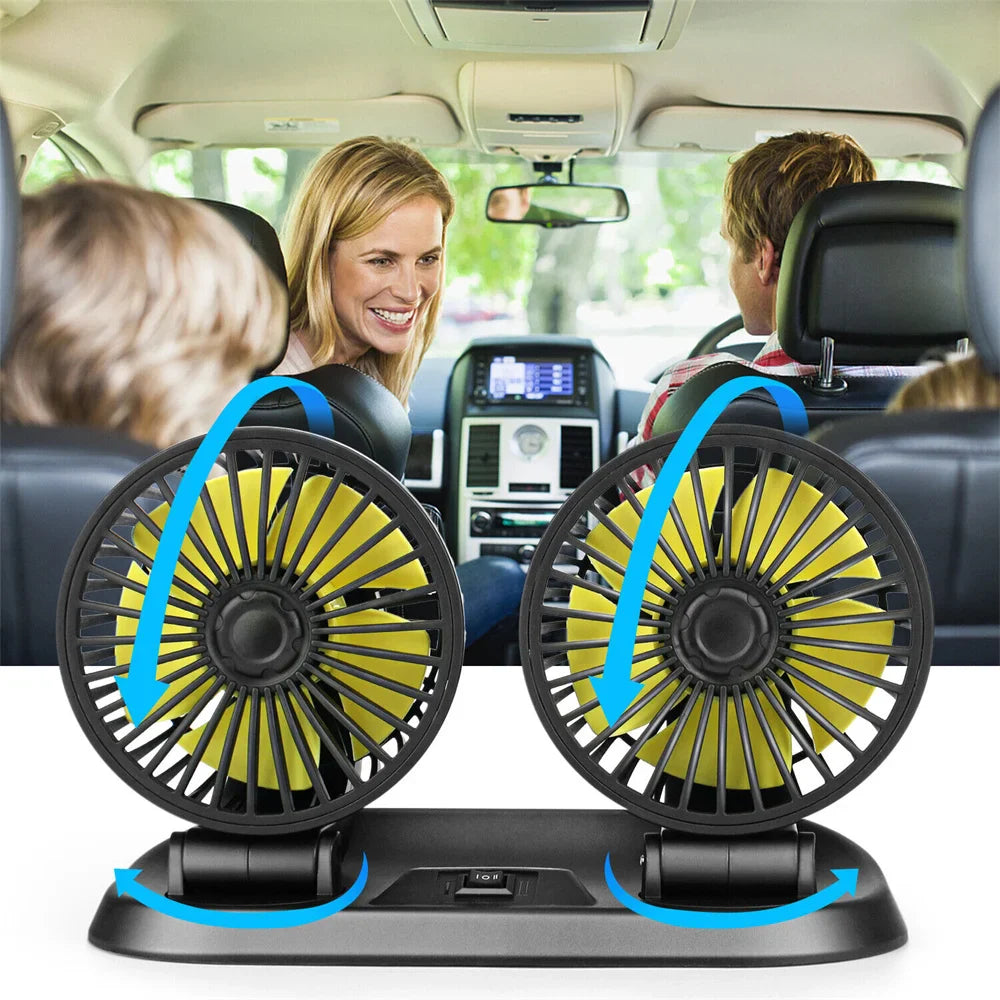 Portable Dual Head Car Air Cooling Fan