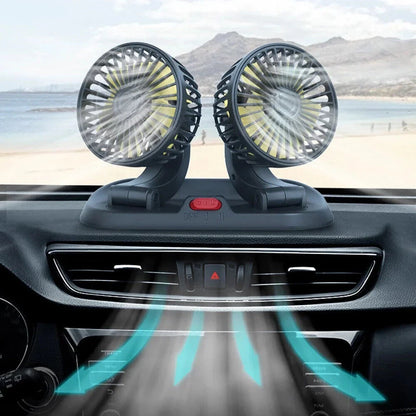 Portable Dual Head Car Air Cooling Fan - Wholesalus