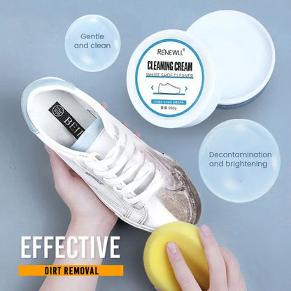 Shoe Whitening Cream With Wipe Sponge - Wholesalus