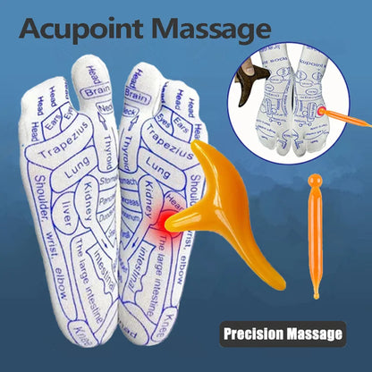 Acupressure Reflexology Socks with Massage Stick - Wholesalus