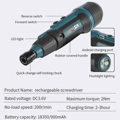 Rechargeable Electric Wireless Screwdriver - Wholesalus