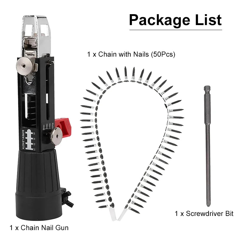 Electric Automatic Chain Nail Adapter Gun