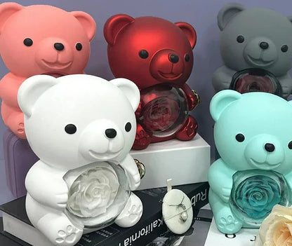 Rose Hugging Bear Gift Box With Necklace - Wholesalus