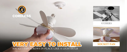 Socket Ceiling Fan with Light - Wholesalus